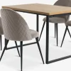 AABENRAA + KOKKEDALMesa AABENRAA L120 roble + 4 sillas KOKKEDAL terciopelo gris