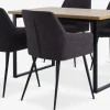 AABENRAA + PURHUSMesa AABENRAA L120 roble cálido + 4 sillas PURHUS gris/negro