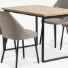 AABENRAA + VELLEVMesa AABENRAA L120 roble cálido +4 sillas VELLEV arena/negro