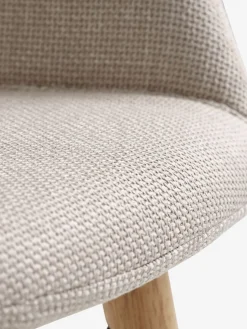 ADSLEVSilla de comedor ADSLEV tela beis/color roble natural