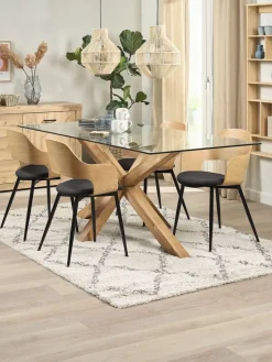 AGERBY + HVIDOVREMesa AGERBY L190 roble natural+4 sillas HVIDOVRE roble/negro