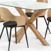 AGERBY + HVIDOVREMesa AGERBY L160 roble natural+4 sillas HVIDOVRE roble/negro