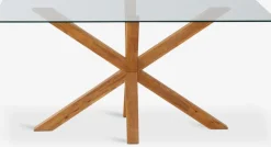 AGERBYMesa de comedor AGERBY 90x160 cristal/roble natural