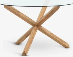 AGERBYMesa de comedor AGERBY Ø119 cristal/roble natural