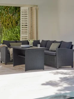 AGERMOSEConjunto muebles jardín AGERMOSE 6 plazas negro