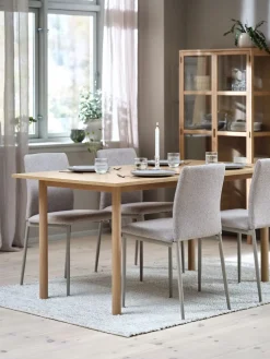 ALSTED + BRANDEMesa ALSTED L160 roble natural + 4 sillas BRANDE beis