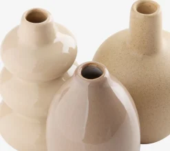 AMUNDSENJarrón AMUNDSEN Ø6xA10cm beis 3 unidades