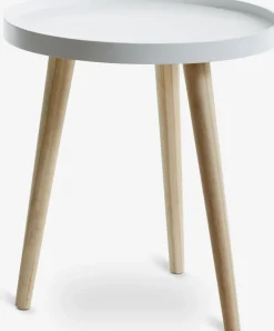 BAKKEBJERGMesa auxiliar BAKKEBJERG Ø40 blanco/natural