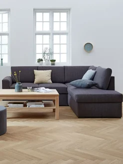 BEDSTEDSofá cama con chaise longue BEDSTED gris