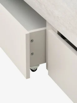 BILLUNDCama con almacenaje BILLUND 90x200 travertino/beis