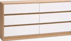 BILLUNDCómoda BILLUND 3+3 cajones blanco/roble natural