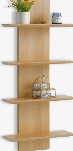 BORUMEstante de pared BORUM 4 estantes color roble natural
