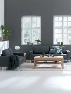 EGENSESofá EGENSE 3 plazas tela gris oscuro