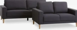 EGENSESofá EGENSE 3 plazas tela gris oscuro