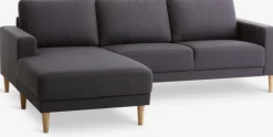 EGENSESofá EGENSE chaise longue tela gris oscuro