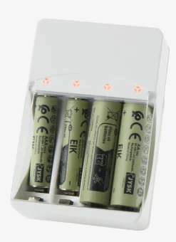 EIKCargador de pilas EIK con enchufe blanco