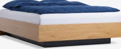 ELLINGEEstructura cama ELLINGE 135x190 almacenaje roble cálido