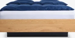 ELLINGEEstructura cama ELLINGE 135x190 almacenaje roble cálido