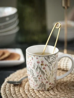 EMILTaza EMIL Ø8xA10cm 35cl con flores