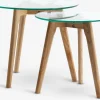 FALSLEDMesas nido FALSLED Ø50/40 cristal/roble natural juego de 2