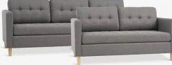 FALSLEVConjunto de sofás FALSLEV 2 unidades tela gris