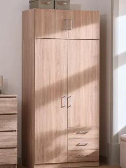 FANDRUPArmario FANDRUP 97x176 2 puertas 3 cajones color roble claro