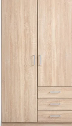 FANDRUPArmario FANDRUP 97x176 2 puertas 3 cajones color roble claro