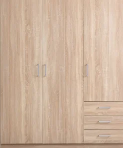 FANDRUPArmario FANDRUP 145x176 3 puertas 3 cajones color roble cl