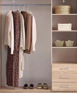 FANDRUPArmario FANDRUP 145x176 3 puertas 3 cajones color roble cl