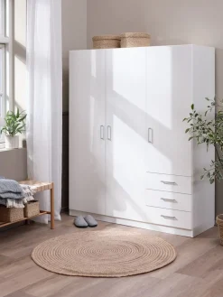 FANDRUPArmario FANDRUP 145x176 3 puertas 3 cajones blanco