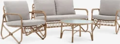 FJANDConjunto muebles jardín FJAND 4 plazas bambú natural