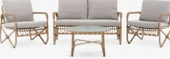 FJANDConjunto muebles jardín FJAND 4 plazas bambú natural