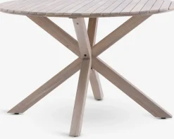 FUGLSAND + GAMMELBYMesa FUGLSAND Ø120 madera dura + 4 sillas GAMMELBY gris