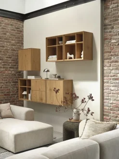 GEDSERMódulo de pared GEDSER armario color roble cálido