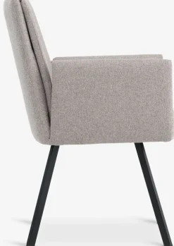 GJESINGSilla de comedor GJESING tela beis/negro