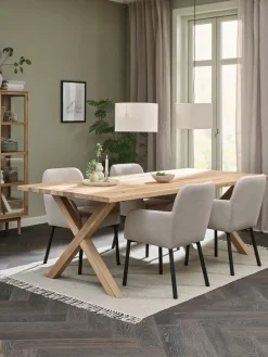 GRIBSKOV + SOTTRUPMesa GRIBSKOV L230 roble natural+4 sillas SOTTRUP beis/negro