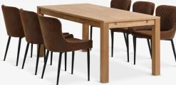 HAGE + PEBRINGEMesa HAGE L190 roble natural + 4 PEBRINGE marrón/negro