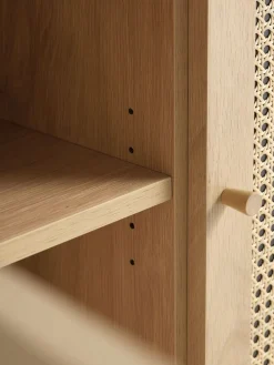 HALMSTADAparador HALMSTAD 3 puertas ratán sintético/roble cálido