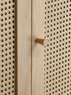 HALMSTADAparador HALMSTAD 3 puertas ratán sintético/roble cálido