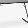 HALSTEDEscritorio gaming HALSTED 60x120 portabebidas+soporte negro