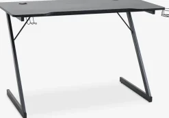 HALSTEDEscritorio gaming HALSTED 60x120 portabebidas+soporte negro