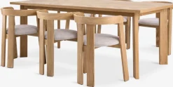 HARESKOV + BOVRUPMesa HARESKOV L200 roble natural + 4 sillas BOVRUP roble