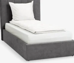 HASLEVEstructura cama HASLEV con almacenaj 90x200 tela gris oscuro