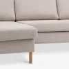 HELLERUPSofá HELLERUP chaise longue tela beis/roble natural