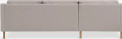 HELLERUPSofá HELLERUP chaise longue tela beis/roble natural