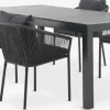 HESTEHAVE + GILJAMesa HESTEHAVE L205/275 negro + 4 sillas GILJA gris