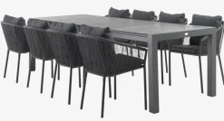 HESTEHAVE + GILJAMesa HESTEHAVE L205/275 negro + 4 sillas GILJA gris