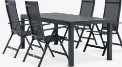 HESTEHAVE + LOMMAMesa HESTEHAVE L205/275 + 4 sillas LOMMA negro