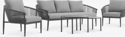 HOLMESTRANDConjunto muebles jardín HOLMESTRAND 5 plazas gris