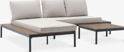 HOUConjunto jardín HOU con chaise longue 3 plazas madera dura
